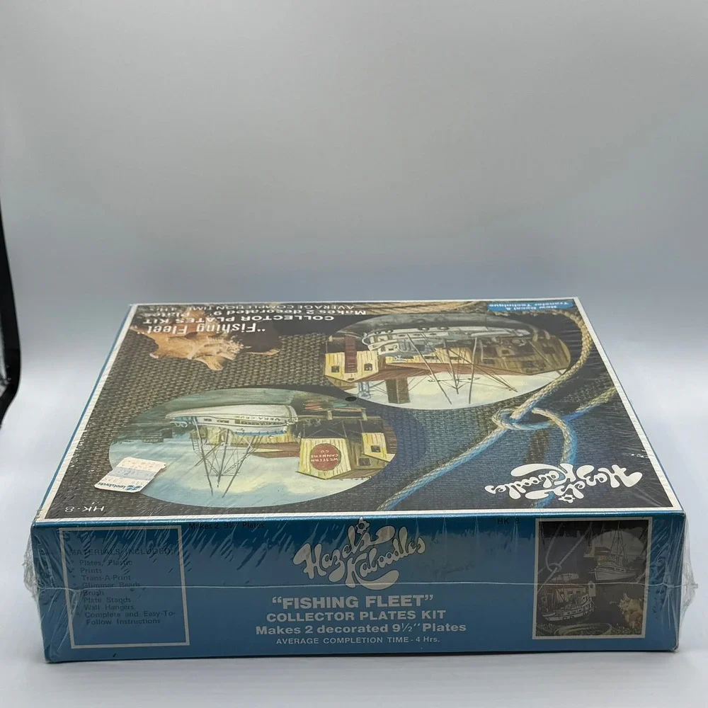 Vintage Hazel Pearson Kaboodles Fishing Fleet Collector Plates Kit HK-8 New